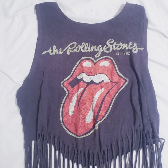 StreetWearSociety Rolling Stones Fringe Tank Top - Picture 8 of 13